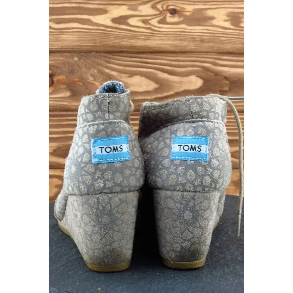 Toms Boot Sz 7.5 M Short‎ Boots Brown Fabric Women 380813